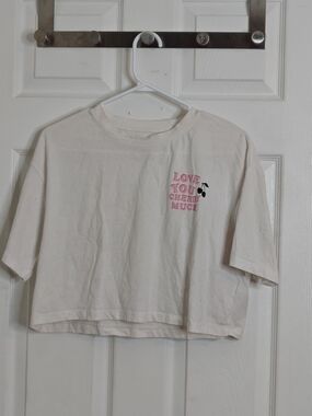 White Cherry Crop Cotton Tee - Love You Cherry Much